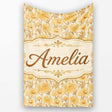Dense Golden Chrysanthemum Floral Pattern with Dark Foliage Lovely  Personalised Custom Name Super Soft Fleece Blanket Bed Sofa Throw