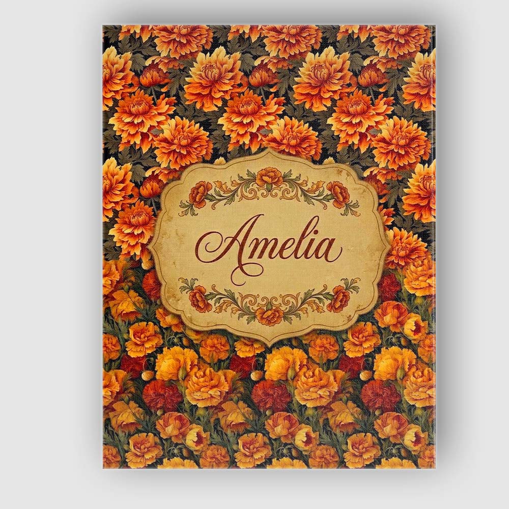 Personalised Name Rich Autumn Floral Custom Premium Decorative Design Modern Room Accent Canvas Wall Art Print Decor Picture Ready to Hang