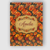 Personalised Name Rich Autumn Floral Custom Premium Decorative Design Modern Room Accent Canvas Wall Art Print Decor Picture Ready to Hang