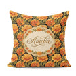 Custom Name Floral on Dark Background with High Contrast Petals Square Filled Cushion Throw Pillow Sofa Bed Home Decor Zip Washable UK Made