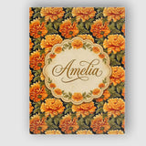 Personalised Name Chrysanthemum Floral on Custom  Unique Gift Idea Elegant Feature Canvas Wall Art Print Decor Picture Ready to Hang
