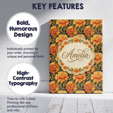 Personalised Name Chrysanthemum Floral on Custom  Unique Gift Idea Elegant Feature Canvas Wall Art Print Decor Picture Ready to Hang