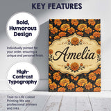 Personalised Name Rich Marigold Style Custom Premium Decorative Design Modern Room Accent Canvas Wall Art Print Decor Picture Ready to Hang