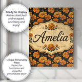 Personalised Name Rich Marigold Style Custom Premium Decorative Design Modern Room Accent Canvas Wall Art Print Decor Picture Ready to Hang
