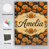 Personalised Name Rich Marigold Style Custom Premium Decorative Design Modern Room Accent Canvas Wall Art Print Decor Picture Ready to Hang