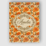 Personalised Name Painterly Floral with Custom  Modern Room Accent Elegant Feature Canvas Wall Art Print Decor Picture Ready to Hang