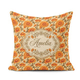 Custom Name Painterly Floral with Textured Brushstroke Effect on Square Filled Cushion Throw Pillow Sofa Bed Home Decor Zip Washable UK Made