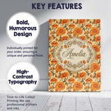 Personalised Name Painterly Floral with Custom  Modern Room Accent Elegant Feature Canvas Wall Art Print Decor Picture Ready to Hang