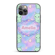 Cute Alien Space Cartoon Animal Pattern Cute Custom Name Protective Phone Case Mobile Cover Durable Everyday Smartphone Shock Resistant