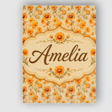 Personalised Name Chrysanthemum Floral on Custom  Unique Gift Idea Elegant Feature Canvas Wall Art Print Decor Picture Ready to Hang