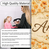 Chrysanthemum Floral on Neutral Background with Warm Autumn Tones  Personalised Custom Name Super Soft Fleece Blanket Bed Sofa Throw