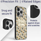 Classic Ivory Orchid Floral with Detailed Leaves Custom Name Protective Phone Case Mobile Cover Durable Everyday Smartphone Shock Resistant