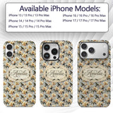 Classic Ivory Orchid Floral with Detailed Leaves Custom Name Protective Phone Case Mobile Cover Durable Everyday Smartphone Shock Resistant