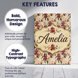 Personalised Name Rich Burgundy and Cream Custom  Unique Gift Idea Elegant Feature Canvas Wall Art Print Decor Picture Ready to Hang