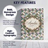 Personalised Name Tropical Orchid Floral Custom  Unique Gift Idea Elegant Feature Canvas Wall Art Print Decor Picture Ready to Hang