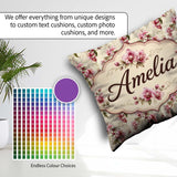 Custom Name Orchid Blossom with Subtle Watercolour on Background Square Filled Cushion Throw Pillow Sofa Bed Home Decor Zip Washable UK Made