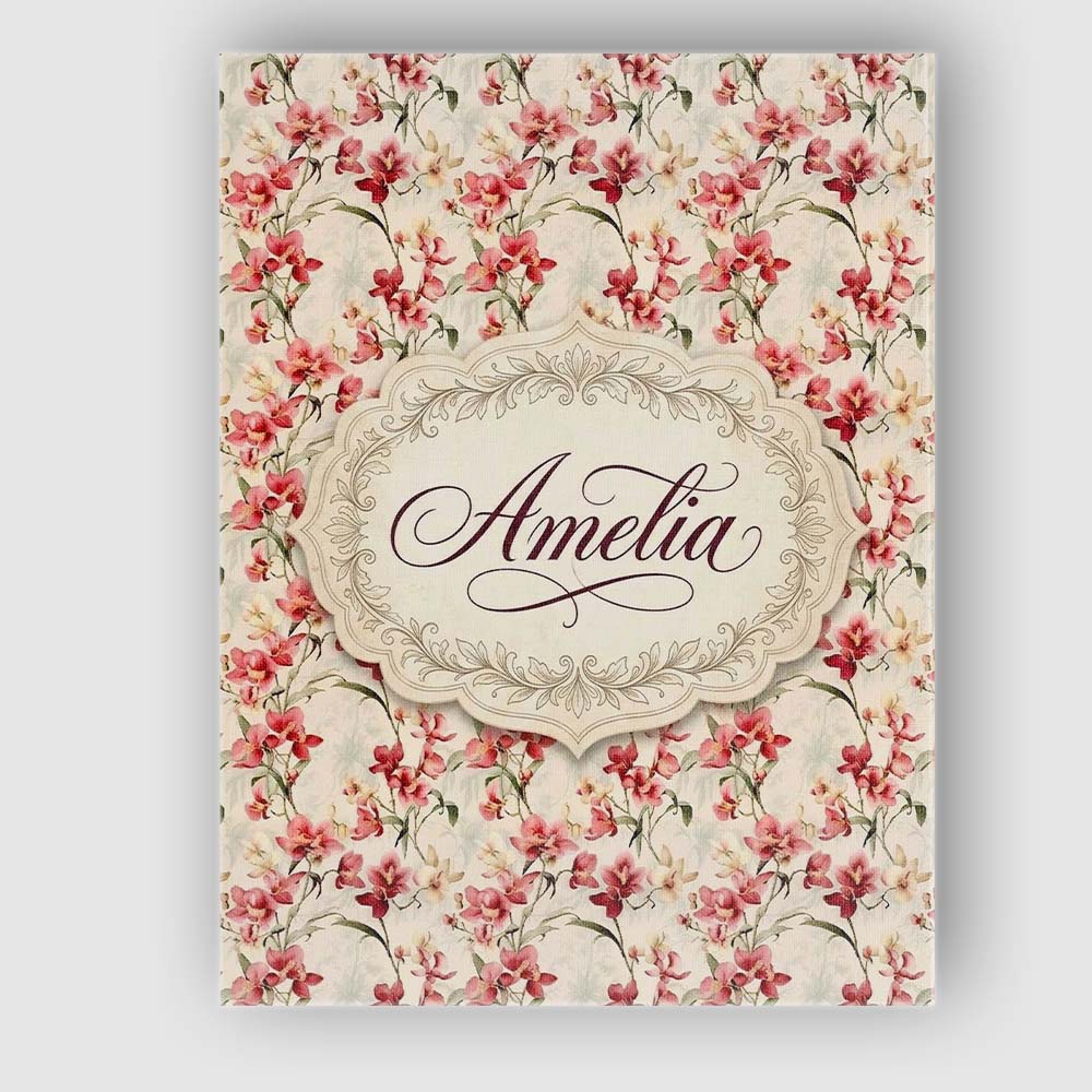 Personalised Name Soft Pink Orchid Blossom Custom  Unique Gift Idea Elegant Feature Canvas Wall Art Print Decor Picture Ready to Hang