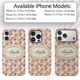 Soft Pink Orchid Blossom on Cream Printed Design Custom Name Protective Phone Case Mobile Cover Durable Everyday Smartphone Shock Resistant