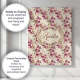 Personalised Name Blush Pink Orchid Sprays Custom  Unique Gift Idea Elegant Feature Canvas Wall Art Print Decor Picture Ready to Hang