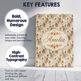 Personalised Name Cream and Amber Orchid Custom  Unique Gift Idea Elegant Feature Canvas Wall Art Print Decor Picture Ready to Hang