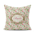 Custom Name Soft Pink and White Orchid on Light Green Background Square Filled Cushion Throw Pillow Sofa Bed Home Decor Zip Washable UK Made