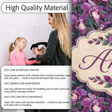 Rich Purple Orchid Floral Pattern on Dark Background Elegant Lovely  Personalised Custom Name Super Soft Fleece Blanket Bed Sofa Throw