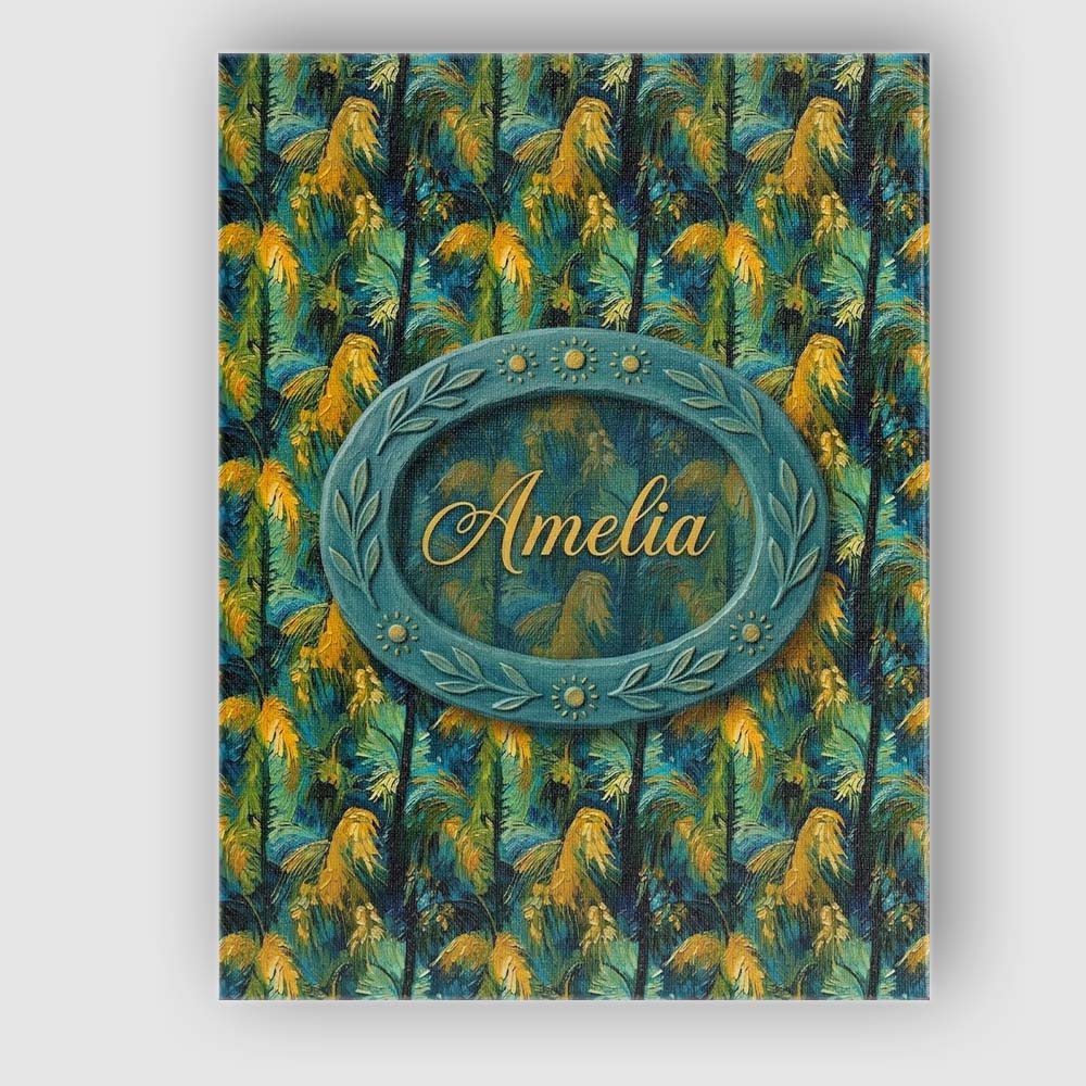 Personalised Name Bold Painterly Tropical Custom  Unique Gift Idea Elegant Feature Canvas Wall Art Print Decor Picture Ready to Hang