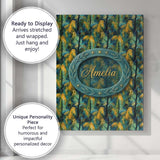 Personalised Name Bold Painterly Tropical Custom  Unique Gift Idea Elegant Feature Canvas Wall Art Print Decor Picture Ready to Hang