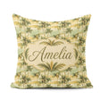 Custom Name Tropical Coastal Landscape with Palm Trees and Ocean Square Filled Cushion Throw Pillow Sofa Bed Home Decor Zip Washable UK Made