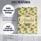 Personalised Name Tropical Coastal Landscape Custom Bespoke  Contemporary Display Canvas Wall Art Print Decor Picture Ready to Hang