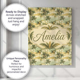 Personalised Name Tropical Coastal Landscape Custom Bespoke  Contemporary Display Canvas Wall Art Print Decor Picture Ready to Hang