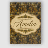 Personalised Name Grunge Style Tropical Custom  Modern Room Accent Elegant Feature Canvas Wall Art Print Decor Picture Ready to Hang