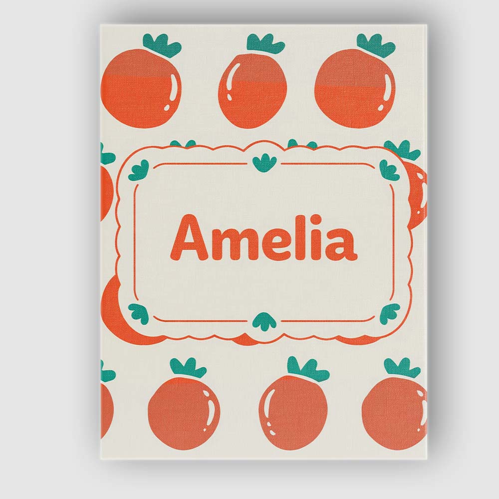 Personalised Name Cute Tomato Cartoon Pattern Minimal Design Thoughtful Gift Idea Custom Canvas Wall Art Print Decor Picture Ready to Hang