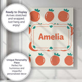 Personalised Name Cute Tomato Cartoon Pattern Minimal Design Thoughtful Gift Idea Custom Canvas Wall Art Print Decor Picture Ready to Hang