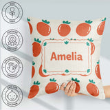 Custom Name Cute Tomato Cartoon Pattern Minimal Design Gift Idea Square Filled Cushion Throw Pillow Sofa Bed Home Decor Zip Washable UK Made