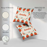 Custom Name Cute Tomato Cartoon Pattern Minimal Design Gift Idea Square Filled Cushion Throw Pillow Sofa Bed Home Decor Zip Washable UK Made