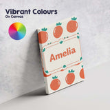 Personalised Name Cute Tomato Cartoon Pattern Minimal Design Thoughtful Gift Idea Custom Canvas Wall Art Print Decor Picture Ready to Hang