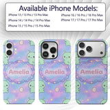 Cute Alien Space Cartoon Animal Pattern Cute Custom Name Protective Phone Case Mobile Cover Durable Everyday Smartphone Shock Resistant