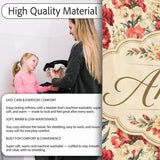 Bold Red Floral Pattern with Cream Blossoms on Light Background  Personalised Custom Name Super Soft Fleece Blanket Bed Sofa Throw