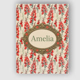 Personalised Name Soft Coral Floral Vertical Custom Bespoke  Contemporary Display Canvas Wall Art Print Decor Picture Ready to Hang