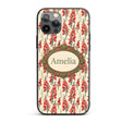 Soft Coral Floral Vertical on Neutral Background Custom Name Protective Phone Case Mobile Cover Durable Everyday Smartphone Shock Resistant