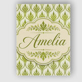 Personalised Name Green Deco Leaf Custom Stylish Home Interior Premium Decorative Design Canvas Wall Art Print Decor Picture Ready to Hang