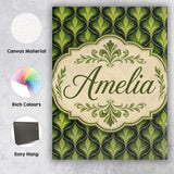 Personalised Name Elegant Olive Green Custom  Unique Gift Idea Modern Room Accent Canvas Wall Art Print Decor Picture Ready to Hang