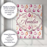 Personalised Name Watercolor Onion Repeat Custom  Unique Gift Idea Elegant Feature Canvas Wall Art Print Decor Picture Ready to Hang
