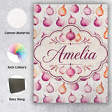 Personalised Name Watercolor Onion Repeat Custom  Unique Gift Idea Elegant Feature Canvas Wall Art Print Decor Picture Ready to Hang