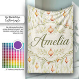 Delicate Onion and Herb Seamless Pattern Soft Botanical Garden Style  Personalised Custom Name Super Soft Fleece Blanket Bed Sofa Throw