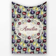 Colorful Onion Variety Seamless Pattern Rustic Farm Produce Design  Personalised Custom Name Super Soft Fleece Blanket Bed Sofa Throw