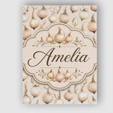 Personalised Name Neutral Beige Onion Custom Modern Room Accent Creative Decorator Style Canvas Wall Art Print Decor Picture Ready to Hang
