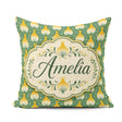 Custom Name Geometric Onion Motif Green Background Modern Design Square Filled Cushion Throw Pillow Sofa Bed Home Decor Zip Washable UK Made