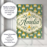 Personalised Name Geometric Onion Motif Custom  Modern Room Accent Elegant Feature Canvas Wall Art Print Decor Picture Ready to Hang